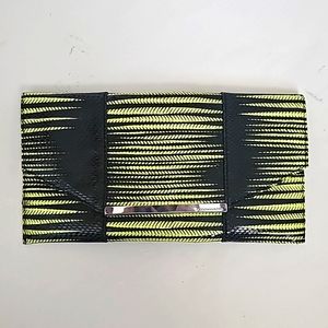 BCBGMaxazria Adela Clutch in Lime Green and Black